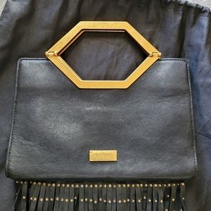 Alice and Olivia Studded fringe clutch